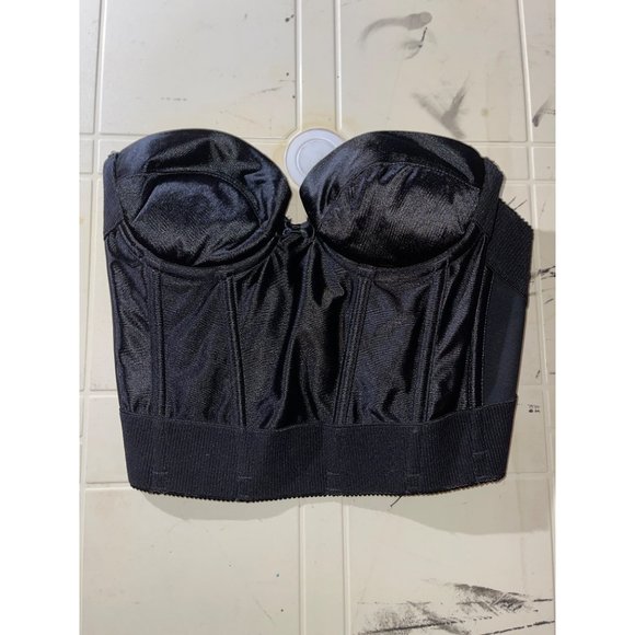 Vintage Y2K WonderBra Black Corset Bustier Size 34A Boned Lingerie Pinup VLV - Picture 5 of 7
